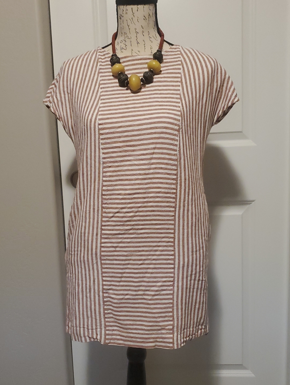 Madewell Pink and White Striped Mini Dress
